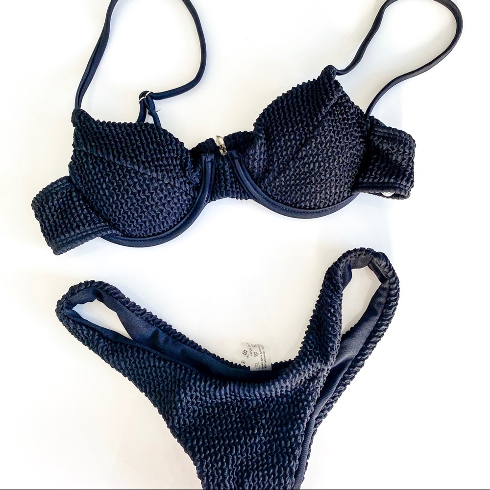 Black Padded Underwire Push-up Bikini Set